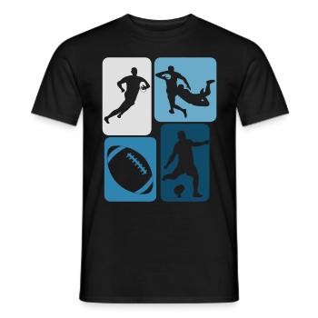 Rugby retro rugby ball - Men's T-Shirt - black - Front - AI Model Male 178 light (178cm)