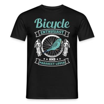 Passionné de vélo et amoureux des perruches - T-shirt homme - noir - Devant - AI Model Male 178 light (178cm)
