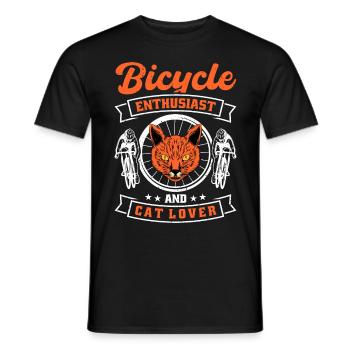 Fahrrad-enthusiast Und Katzenliebhaber - Männer T-Shirt - Schwarz - Vorne - AI Model Male 178 light (178cm)