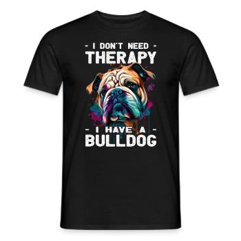 Bulldog - Amoureux des chiens - Propriétaires de chiens - T-shirt homme - noir - Devant - AI Model Male 178 light (178cm)