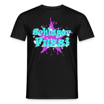 Schlager Schlagerfuzzi bei Schlagerparty mit Herz - Männer T-Shirt - Schwarz - Vorne - AI Model Male 178 light (178cm)
