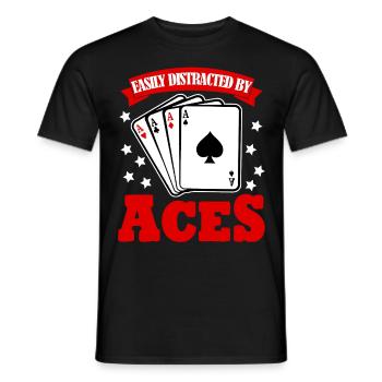 Poker Poker Cartes Joueurs de poker - T-shirt homme - noir - Devant - AI Model Male 178 light (178cm)