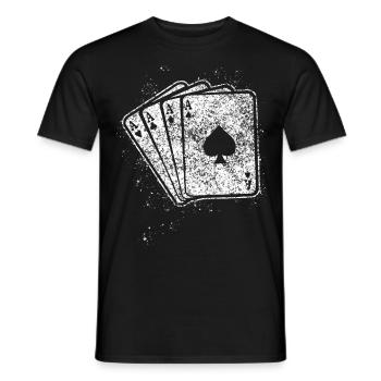 Poker Poker Cartes Joueurs de poker - T-shirt homme - noir - Devant - AI Model Male 178 light (178cm)
