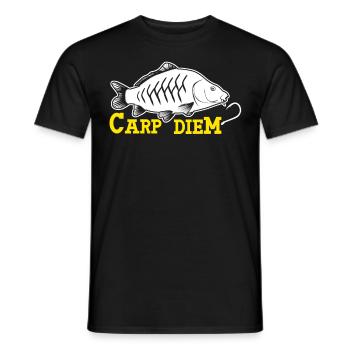 Angler Carp Diem Karpfen Angel Fischer - Men's T-Shirt - black - Front - AI Model Male 178 light (178cm)