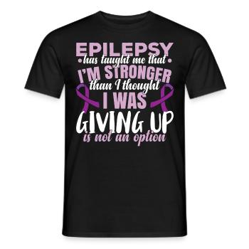 Epilepsy Warrior Purple Ribbon - Men's T-Shirt - black - Front - AI Model Male 178 light (178cm)