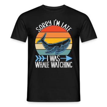 Whale Watchers - Men's T-Shirt - black - Front - AI Model Male 178 light (178cm)