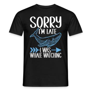 Whale Watchers - Men's T-Shirt - black - Front - AI Model Male 178 light (178cm)