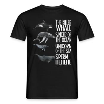 Whale Watchers - Men's T-Shirt - black - Front - AI Model Male 178 light (178cm)