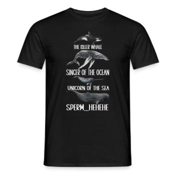 Whale Watchers - Men's T-Shirt - black - Front - AI Model Male 178 light (178cm)