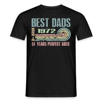 Die Besten Väter Sind 1972 Geboren, 51 Jahre Alt, - Männer T-Shirt - Schwarz - Vorne - AI Model Male 178 light (178cm)