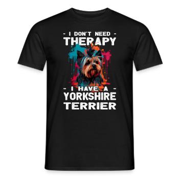 Yorkshire Terrier - Hundeliebhaber - Hundebesitzer - Männer T-Shirt - Schwarz - Vorne - AI Model Male 178 light (178cm)