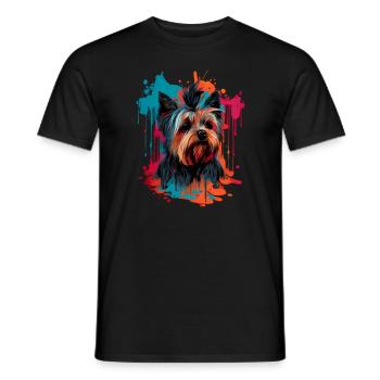 Yorkshire Terrier - Hundeliebhaber - Hundebesitzer - Männer T-Shirt - Schwarz - Vorne - AI Model Male 178 light (178cm)