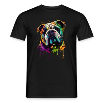 Bulldog - Dog Lovers - Dog Owners - Men's T-Shirt - black - Front - AI Model Male 178 light (178cm)