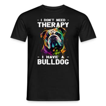 Bulldog - Dog Lovers - Dog Owners - Men's T-Shirt - black - Front - AI Model Male 178 light (178cm)