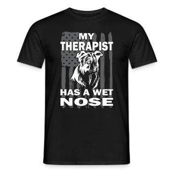 Border Collie - Amoureux des chiens - Propriétaires de chiens - T-shirt homme - noir - Devant - AI Model Male 178 light (178cm)