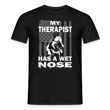 Malinois - Hundeliebhaber - Hundebesitzer - Männer T-Shirt - Schwarz - Vorne - AI Model Male 178 light (178cm)