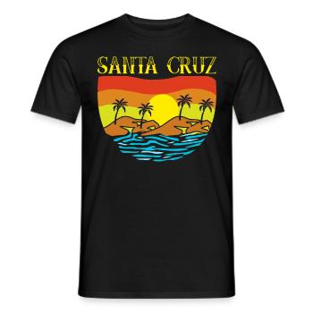 Santa Cruz Holiday Surfer Surfing - Men's T-Shirt - black - Front - AI Model Male 178 light (178cm)