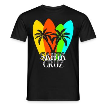 Surfboard Santa Cruz Surfer - Men's T-Shirt - black - Front - AI Model Male 178 light (178cm)