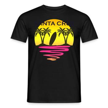 Top Santa Cruz Surfboard Surfing - Men's T-Shirt - black - Front - AI Model Male 178 light (178cm)