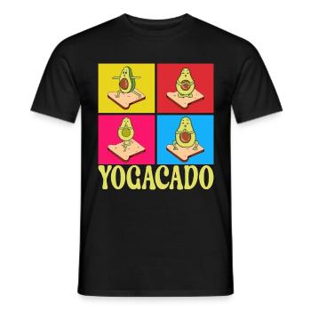 Yoga Avocado - Men's T-Shirt - black - Front - AI Model Male 178 light (178cm)