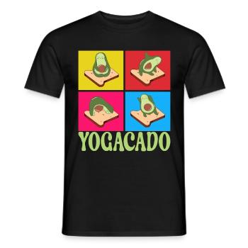 Yoga Avocado - Men's T-Shirt - black - Front - AI Model Male 178 light (178cm)