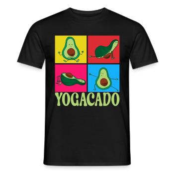 Yoga Avocado - Men's T-Shirt - black - Front - AI Model Male 178 light (178cm)