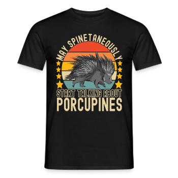 Porc-épic mignon - T-shirt homme - noir - Devant - AI Model Male 178 light (178cm)