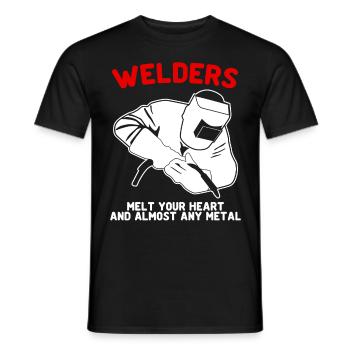 Welder Mechanic Locksmith Welding - Men's T-Shirt - black - Front - AI Model Male 178 light (178cm)