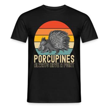 Porc-épic mignon - T-shirt homme - noir - Devant - AI Model Male 178 light (178cm)