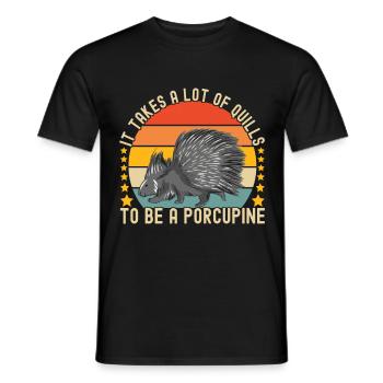 Porc-épic mignon - T-shirt homme - noir - Devant - AI Model Male 178 light (178cm)