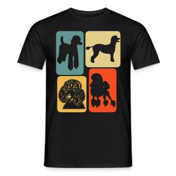 Pudel Retro Hunde - Männer T-Shirt - Schwarz - Vorne - AI Model Male 178 light (178cm)