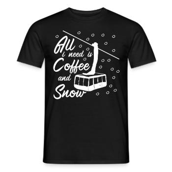 Ski Snowboard Ski Lift - Men's T-Shirt - black - Front - AI Model Male 178 light (178cm)