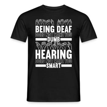 Deaf Deaf Mute Deaf - Men's T-Shirt - black - Front - AI Model Male 178 light (178cm)