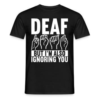Deaf Deaf Mute Deaf - Men's T-Shirt - black - Front - AI Model Male 178 light (178cm)