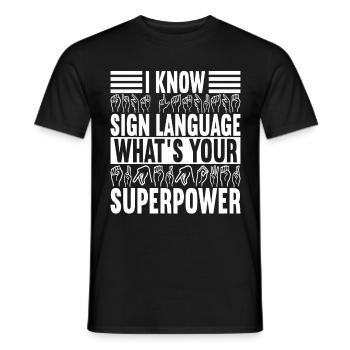 Deaf Deaf Mute Deaf - Men's T-Shirt - black - Front - AI Model Male 178 light (178cm)