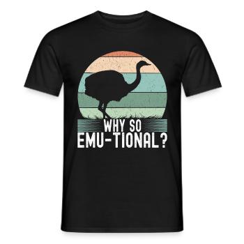 Emu Strauss - Men's T-Shirt - black - Front - AI Model Male 178 light (178cm)