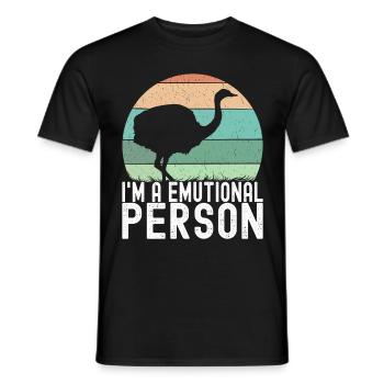 Emu Strauss - Men's T-Shirt - black - Front - AI Model Male 178 light (178cm)