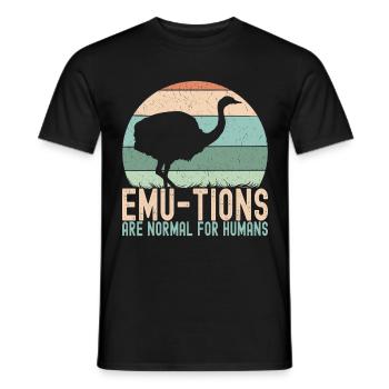 Emu Strauss - Men's T-Shirt - black - Front - AI Model Male 178 light (178cm)
