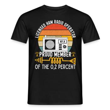 Ham Radio Ham Radio Operator - Men's T-Shirt - black - Front - AI Model Male 178 light (178cm)
