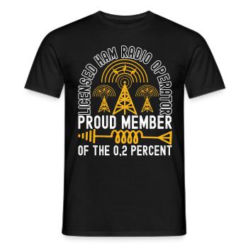 Ham Radio Ham Radio Operator - Men's T-Shirt - black - Front - AI Model Male 178 light (178cm)