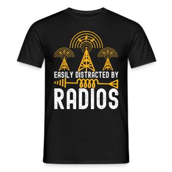 Ham Radio Ham Radio Operator - Men's T-Shirt - black - Front - AI Model Male 178 light (178cm)