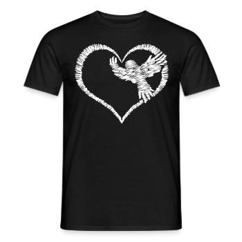 Wellensittich Herz Vogel Spatz - Männer T-Shirt - Schwarz - Vorne - AI Model Male 178 light (178cm)