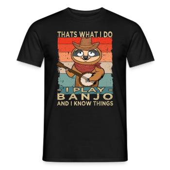 I play Banjo - Gitarre - Männer T-Shirt - Schwarz - Vorne - AI Model Male 178 light (178cm)