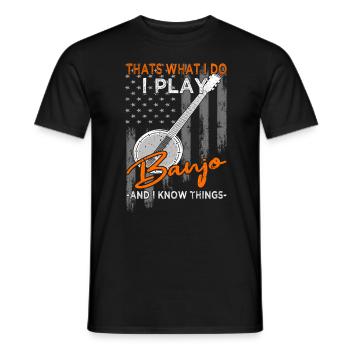 I play Banjo - Gitarre - Männer T-Shirt - Schwarz - Vorne - AI Model Male 178 light (178cm)