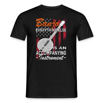 Banjo Gitarre - Banjospieler - Männer T-Shirt - Schwarz - Vorne - AI Model Male 178 light (178cm)