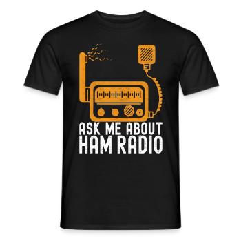 Ham Radio Ham Radio Operator - Men's T-Shirt - black - Front - AI Model Male 178 light (178cm)