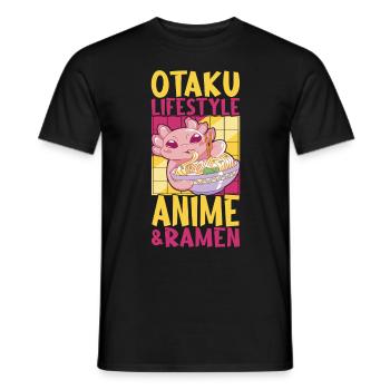 Anime Ramen Axolotl - Männer T-Shirt - Schwarz - Vorne - AI Model Male 178 light (178cm)