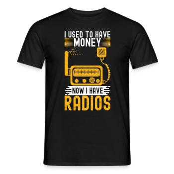 Ham Radio Ham Radio Operator - Men's T-Shirt - black - Front - AI Model Male 178 light (178cm)