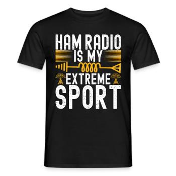 Ham Radio Ham Radio Operator - Men's T-Shirt - black - Front - AI Model Male 178 light (178cm)