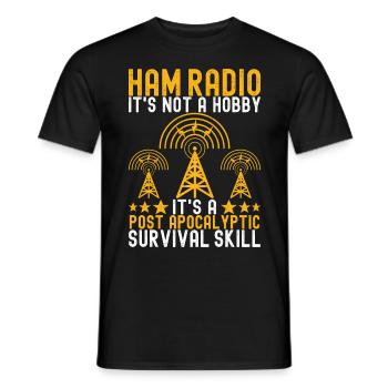 Ham Radio Ham Radio Operator - Men's T-Shirt - black - Front - AI Model Male 178 light (178cm)